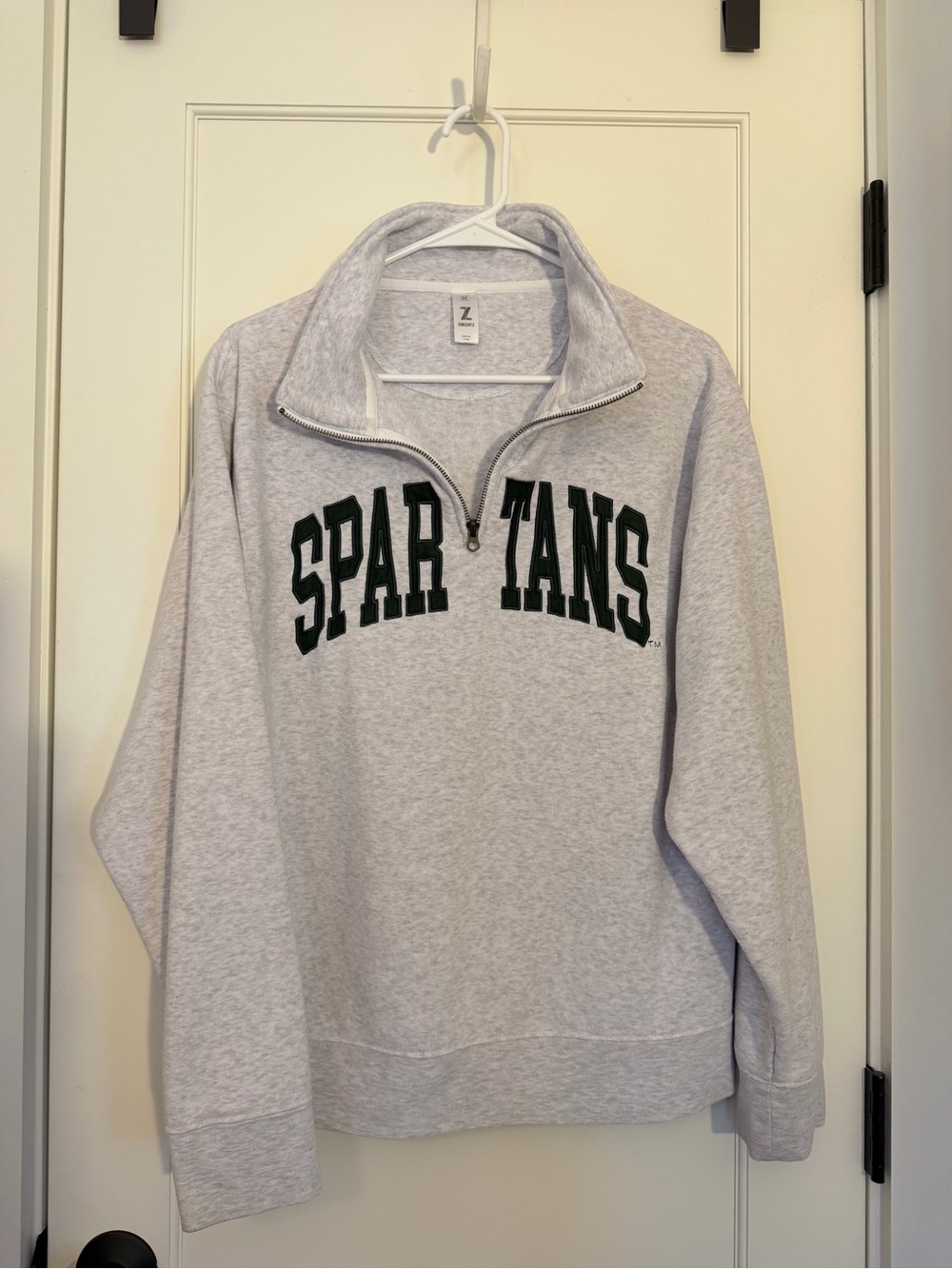Gray 'SPARTANS' Quarter-Zip Sweatshirt Michigan State University - MSU